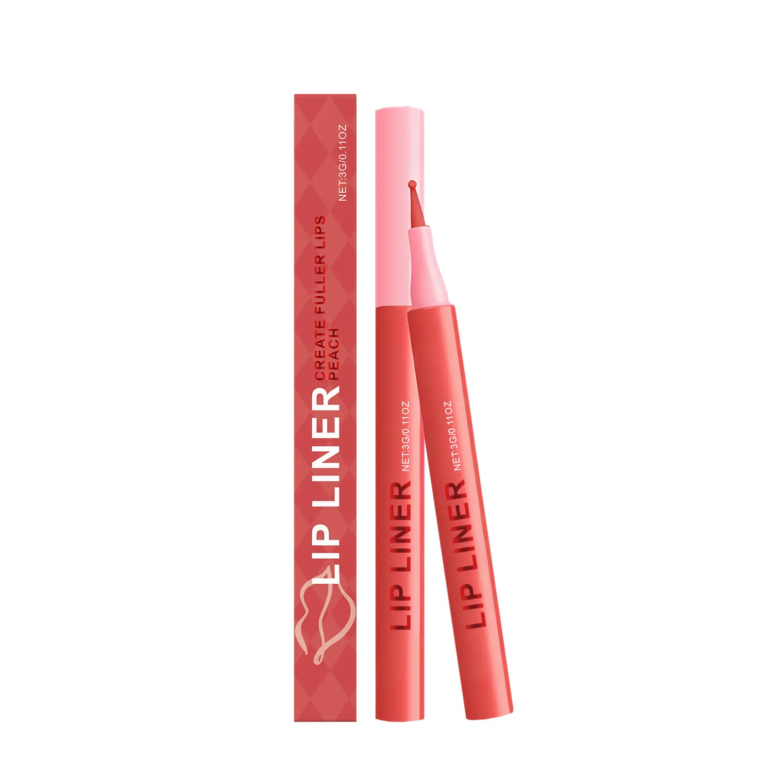 The Peach Pink Waterproof Lip Liner Pen Is A Natural And Easy-To-Apply Lip Makeup Tool For Daily Use. It Brightens, Brightens And Moisturizes The Lip Liner Pen