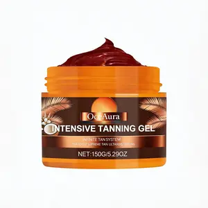 OCEAURA Intensive Tanning Gel with Vitamin E & Calendula, Circular Motion Even Bronze, Long-Lasting Moisture Lock, Reduces Sunburn, Deep Natural Tan for All Skin wipes Hydrating