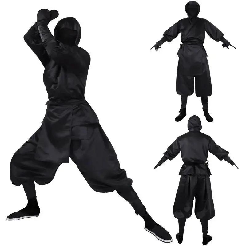 Samurai Costume Halloween Costume Japanese Men's Black Ninja Cosplay Costume