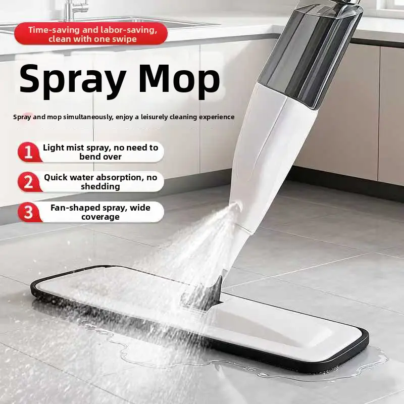3-Pack Automatic Hands-Free Spray Mop for Lazy People - 1-Touch Wood Floor Mop with Sudsy Scrub Brush, Separate Dirty Microfiber Pads, Wholesale Spin Cleaning for Floors, Bathrooms, Glass, Walls
