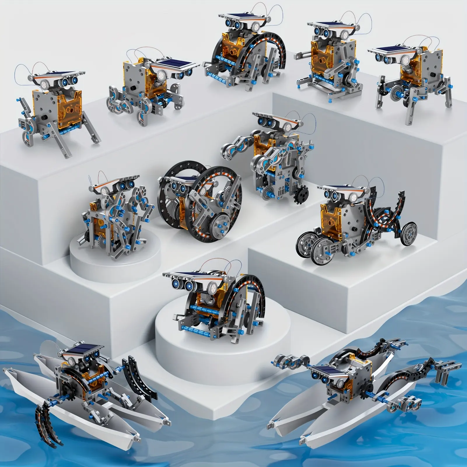 12-in-1 STEM Solar Robot Kit Toy - Robot Blocks, Educational Scientific Building Experiment Set, STEM Birthday Gift for Ages 8+ Boys/Girls