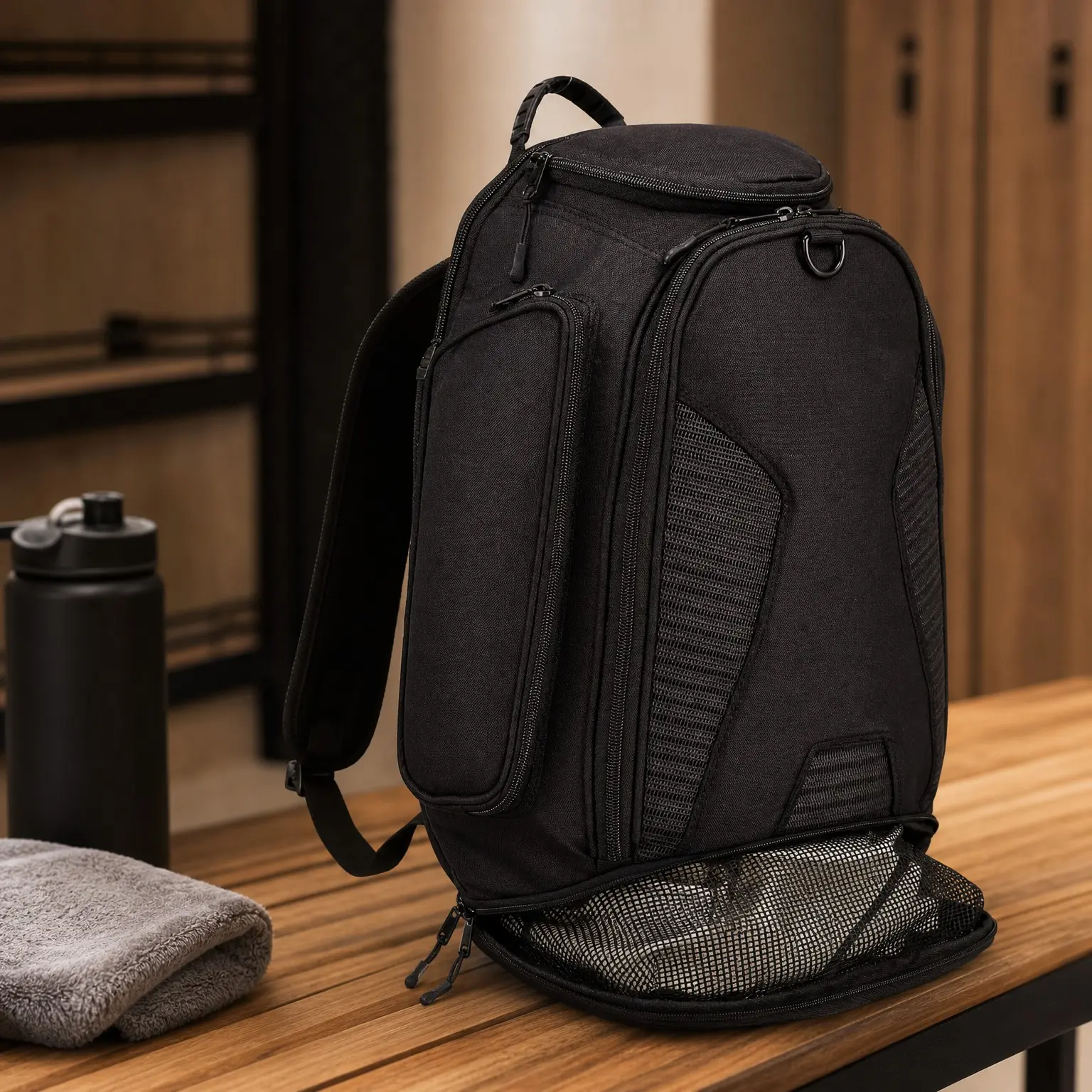 Expandable Gym Duffel Backpack for MMA, BJJ, Jiu Jitsu, Boxing Gear - Athletic Sports Travel Bag