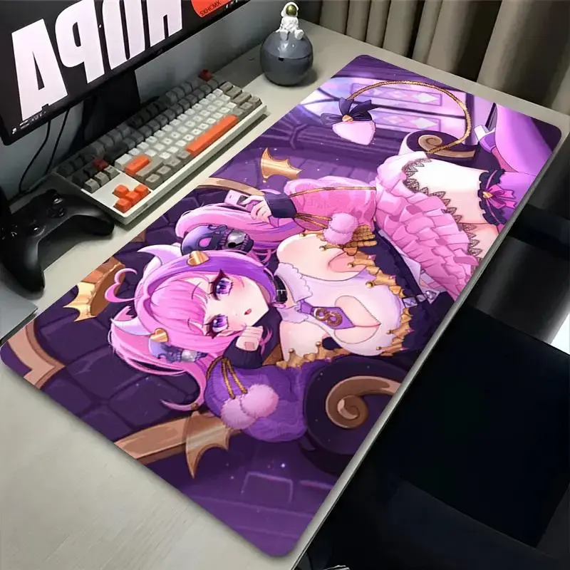 Ironmouse VTuber Anti-Scratch Gaming Mouse Pad, Anime Desk Mat with Smooth Cloth Surface, Anti-Slip Rubber Base, Durable Thick Design for PC Gamer Setup, Anti-Scratch Mouse Pads backtoschool