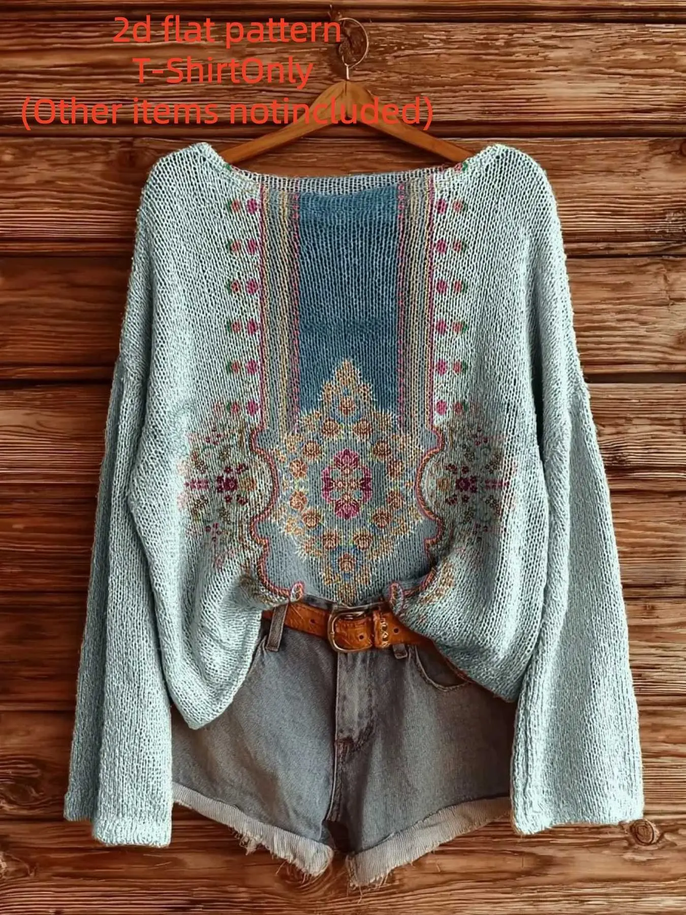 Women's Long Sleeve Top, Fall Winter Fashion, One-Shoulder Design, Digital Print, Trendy Ladies' Clothing, Casual Style