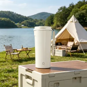 2026 LCD Temp Display Auto Mixing Cup USB Rechargeable Vacuum Insulated Blender Mug for Car Outdoor Gym Coffee Milkshake Hot Cold Beverage