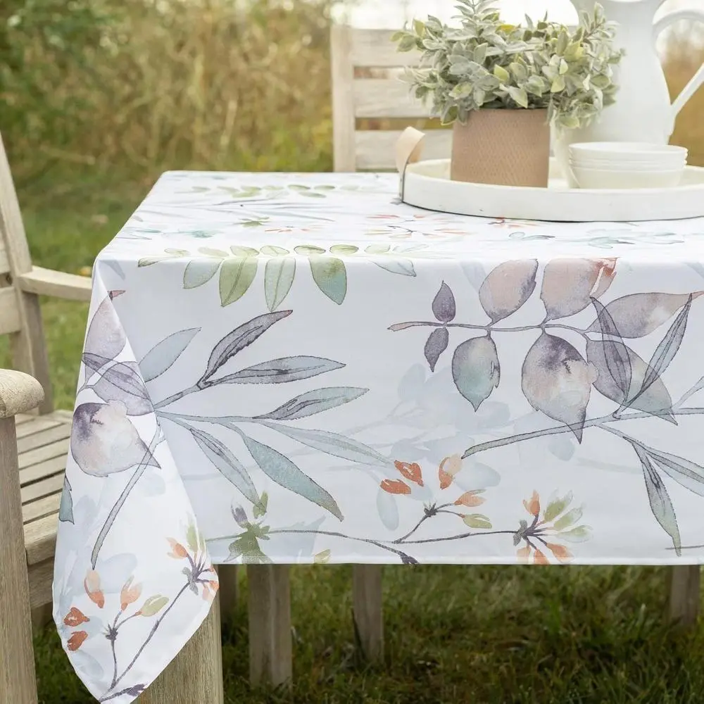 Spillproof Spring/Summer Durable Heavyweight Fabric Indoor Outdoor Tablecloth, Washable Table Cloth for Rectangle Tables, Picnic/Patio Table Covers (60" x 120" Rectangular, Botanica)