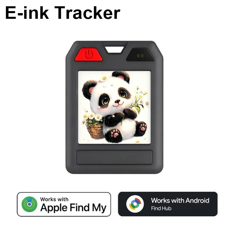 E-Ink Smart Tracker Tag, Keychain Tracker, Works with Apple & Google Find My Device,Personalize with E-Ink screen. Smart locator for keys, wallets & travel bags. Compact Bluetooth finder for iOS and Android