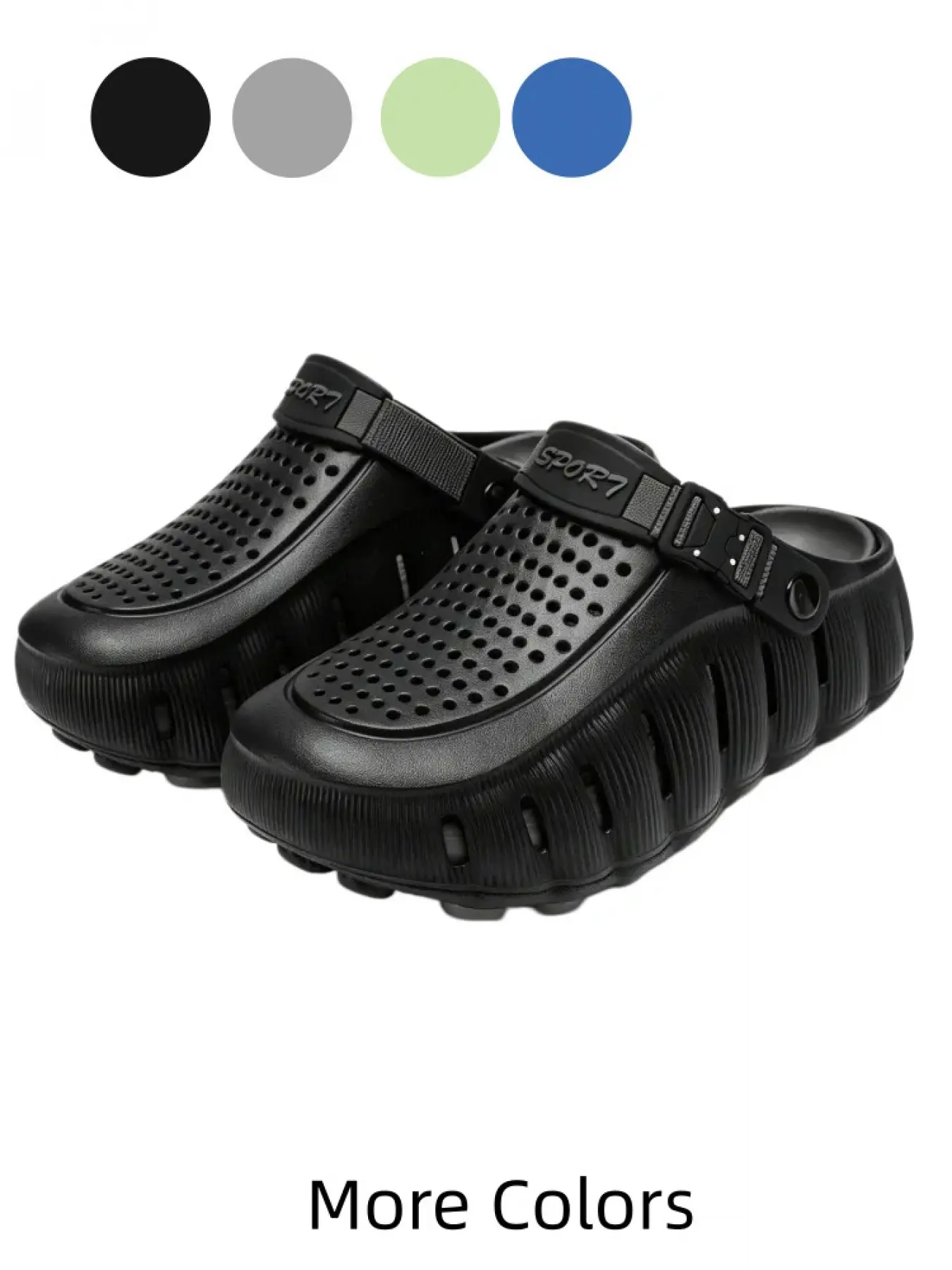 1 Pair Mens Street Clog Slides EVA Hollow Upper Anti Slip Waterproof Outdoor Slides Clogs