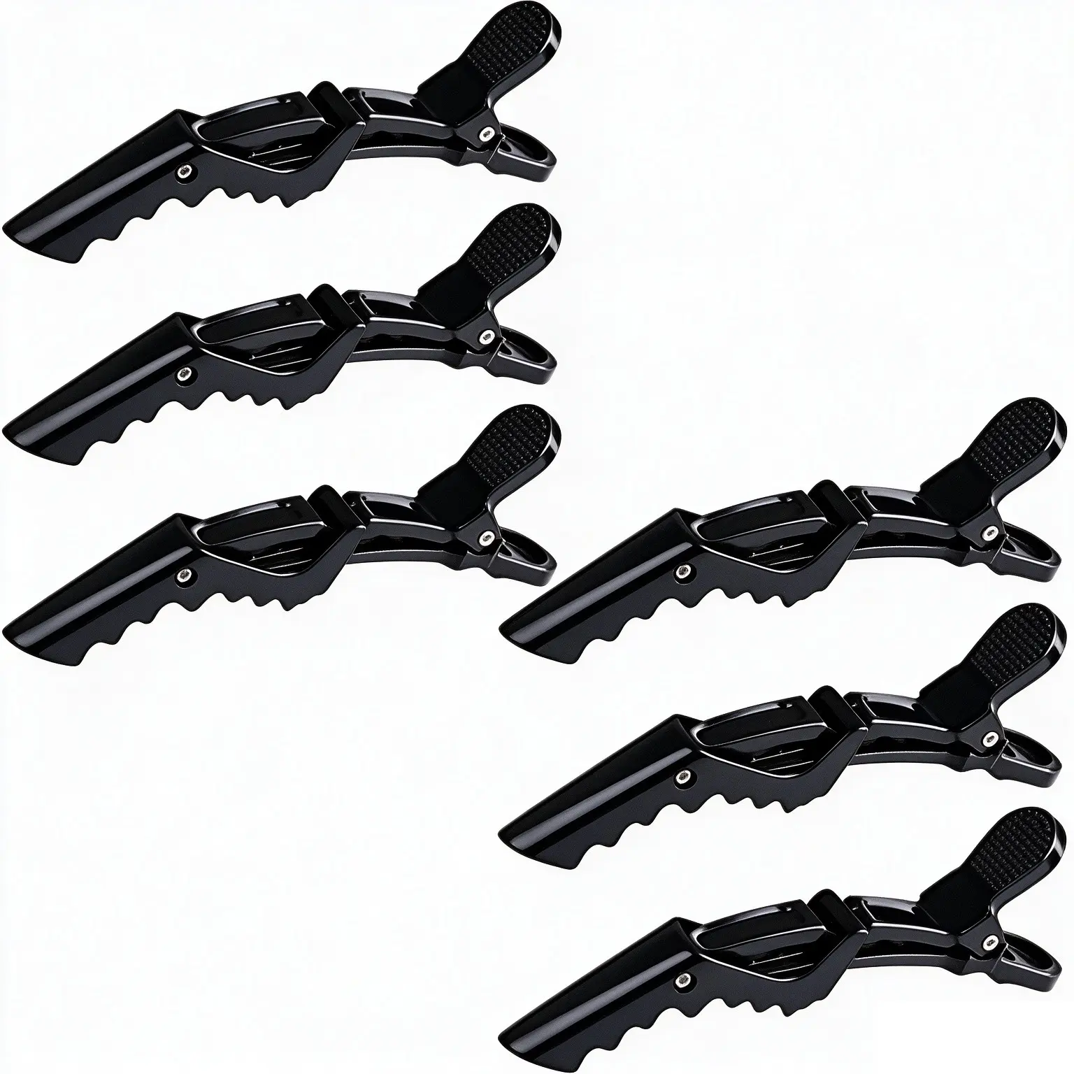 6-Piece Crocodile Hair Clips for Styling, Non-Slip Clamps for Haircuts, Durable Professional Plastic Salon Hair Clips, Wide Teeth Design