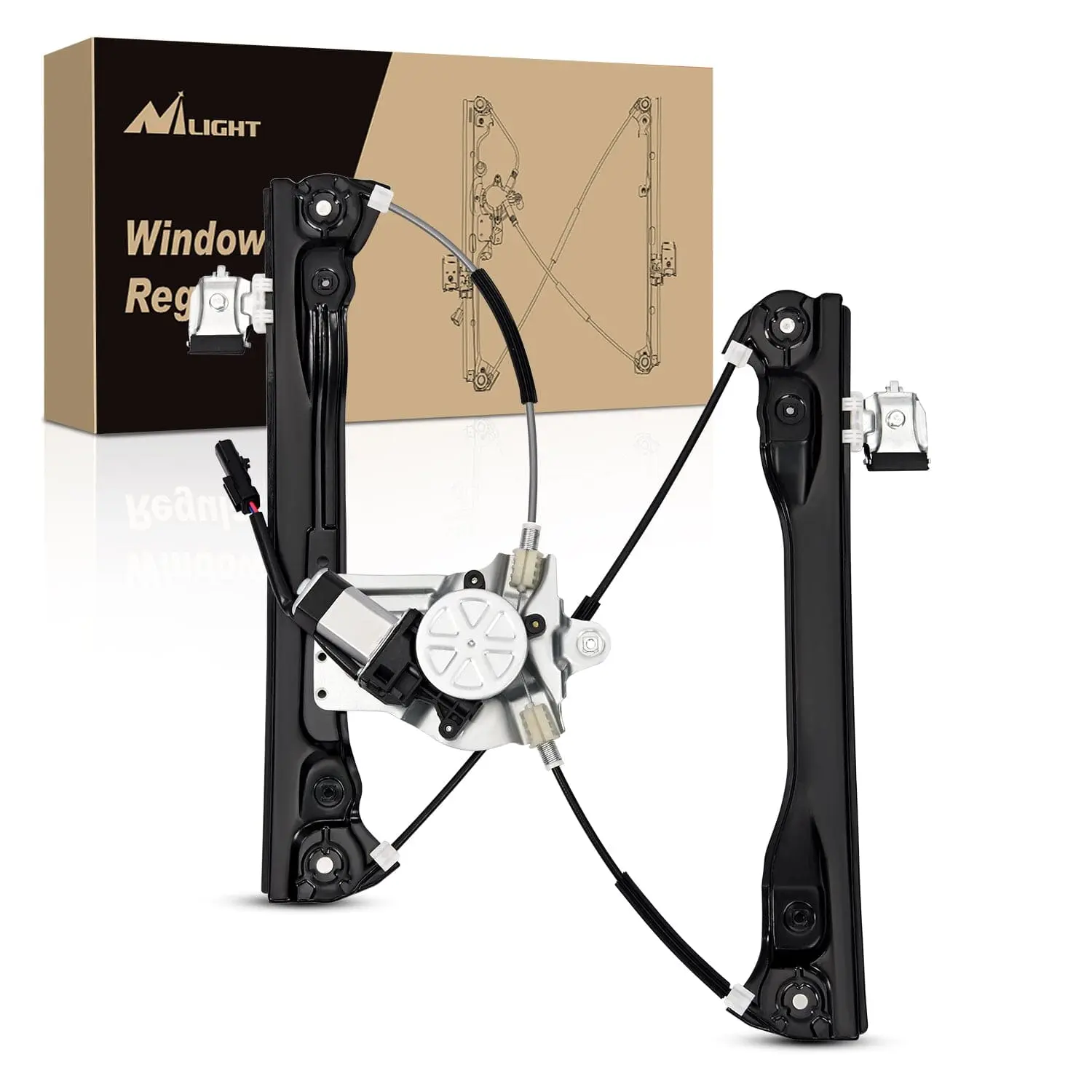 Nilight 751-739 Stainless Steel Power Window Regulator with Motor, Sturdy, Corrosion Resistant, Durable, Low Noise, Plug-and-Play, Easy Install, Original Car Hole Position for 2012-2016 Chevy Cruze & Cruze Limited Front Driver/Left Side Accessories, Preci