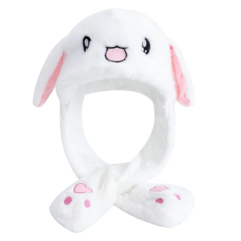 New Style Cute Ear Moving Up Cap Women Girls Funny Hat Rabbits Style Ears Plush Winter Lovely Hat ﻿
