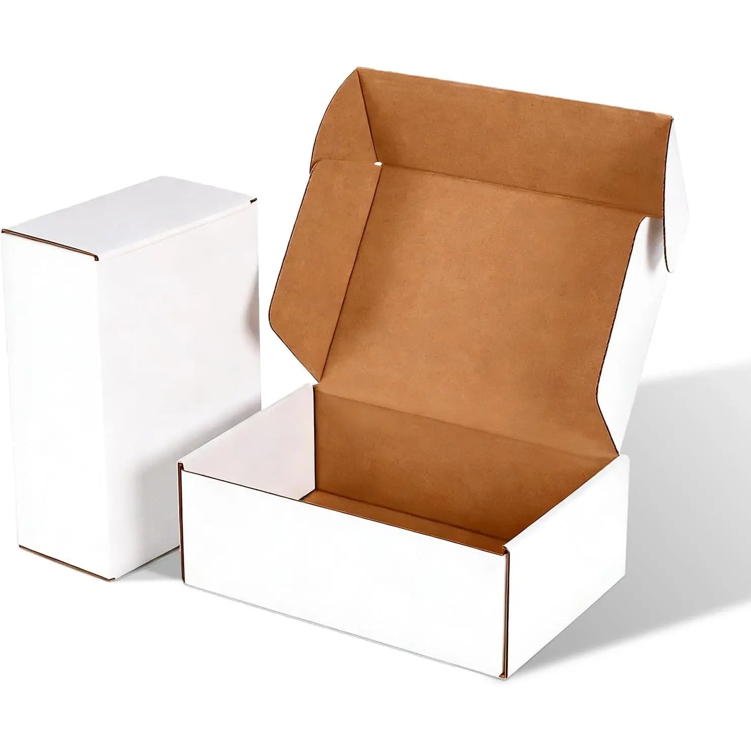 25 Pack 9x6x3 Inch White Shipping Boxes, Corrugated Cardboard Mailer Boxes for Small Business Packaging, Easy-to-Fold Design for Mailing,  Wrapping, and Everyday Organizing
