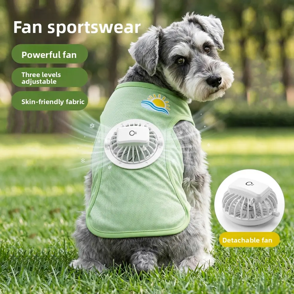 Dog Cooling Vest with Fan – USB Powered Summer Shirt, Outdoor UPF 50+ Lightweight Breathable Sun Protection for Small Medium Dogs, Prevent Overheating