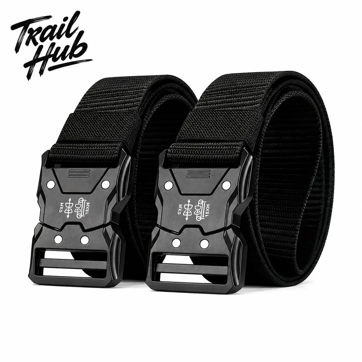 Men’s Tactical Waist Belt - Heavy-Duty Stretch Nylon Braid, Low-Profile Quick-Release Metal Buckle, Fully Adjustable Strap, Durable Lightweight Comfortable Outdoor Utility Belt for Hiking, Hunting, Everyday Wear