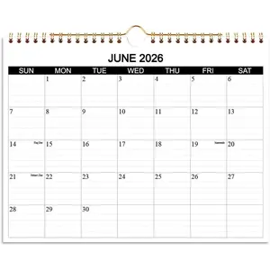 Calendar 2026-2027 - Wall Calendar 2026-2027 Runs from June 2026 to December 2027, 19 Months Calendar with Thick Paper for Planning at  or Office, 8.5 x 11 Inch, Black