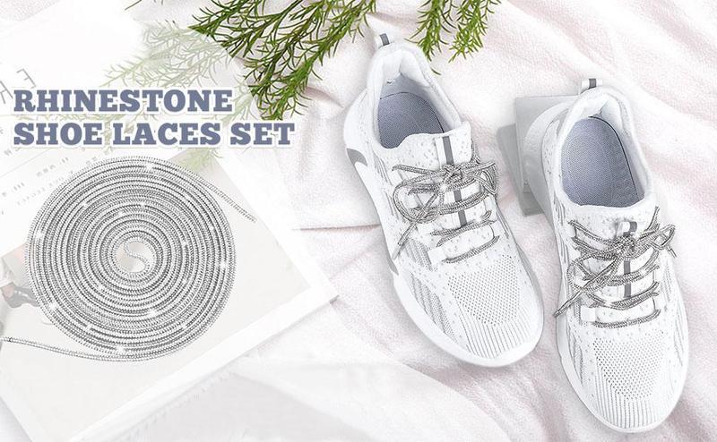 Rhinestone Glitter Shoe Laces 2PCS 47in Shiny Rope Strings for Shoes Trunks Bags DIY Decor Accessories Elegant Hand-Set Drawstring Cords