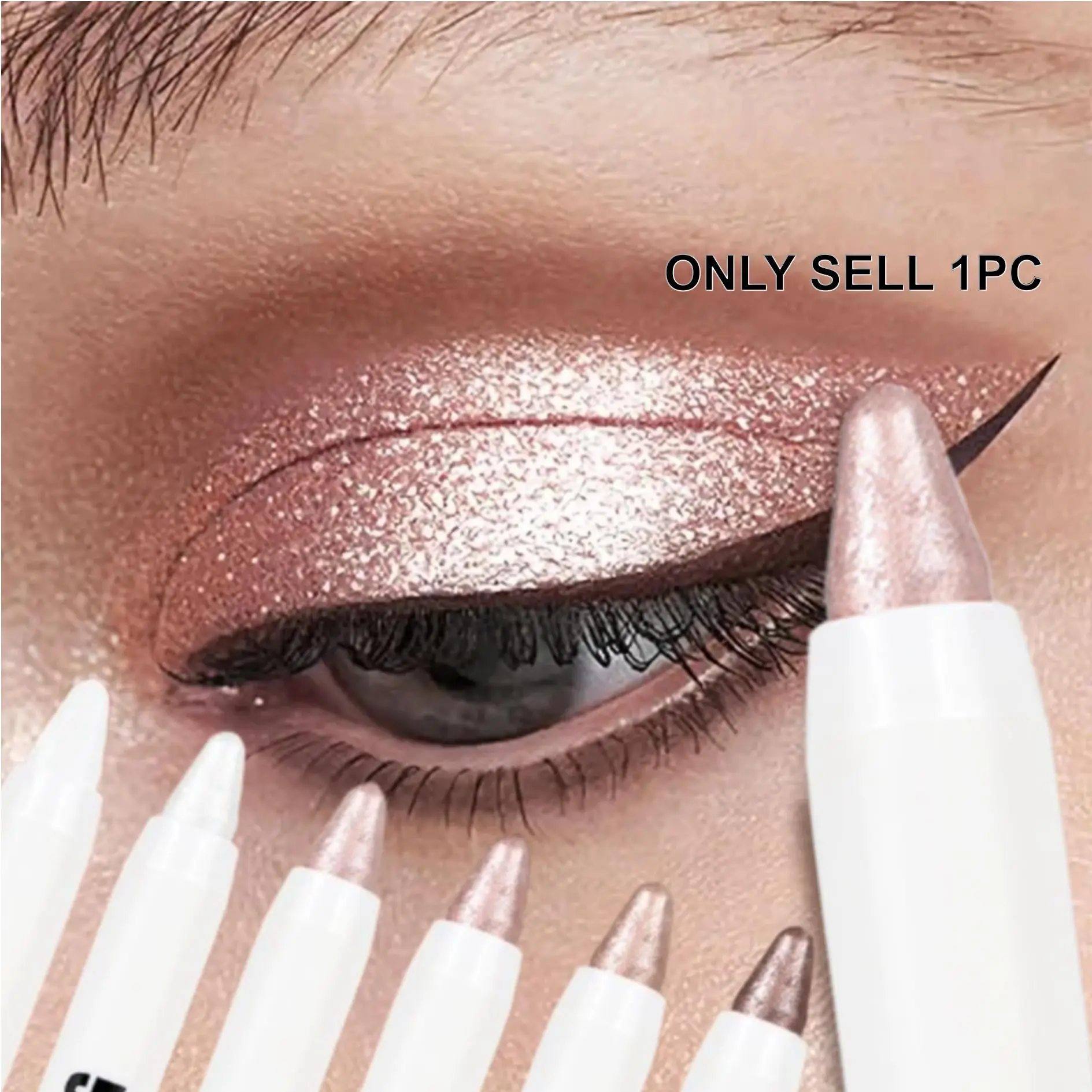 1PC Flashing Monochrome White Tube Eye Shadow Stick - Makeup Eyeshadow, Eye Makeup Products, Waterproof, Long-lasting Eye Makeup, Brightening, Matte Finish, Durable, A Must-have Makeup Tool for Everyday Eyeshadow Sticks