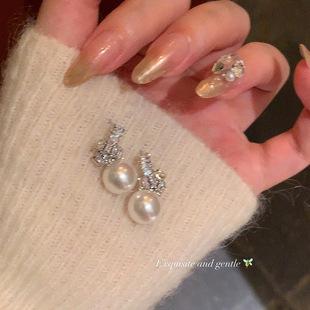 925 silver needle retro metal earrings, women's high-end geometric plain ring ear buckles, versatile and exaggerated commuting earrings