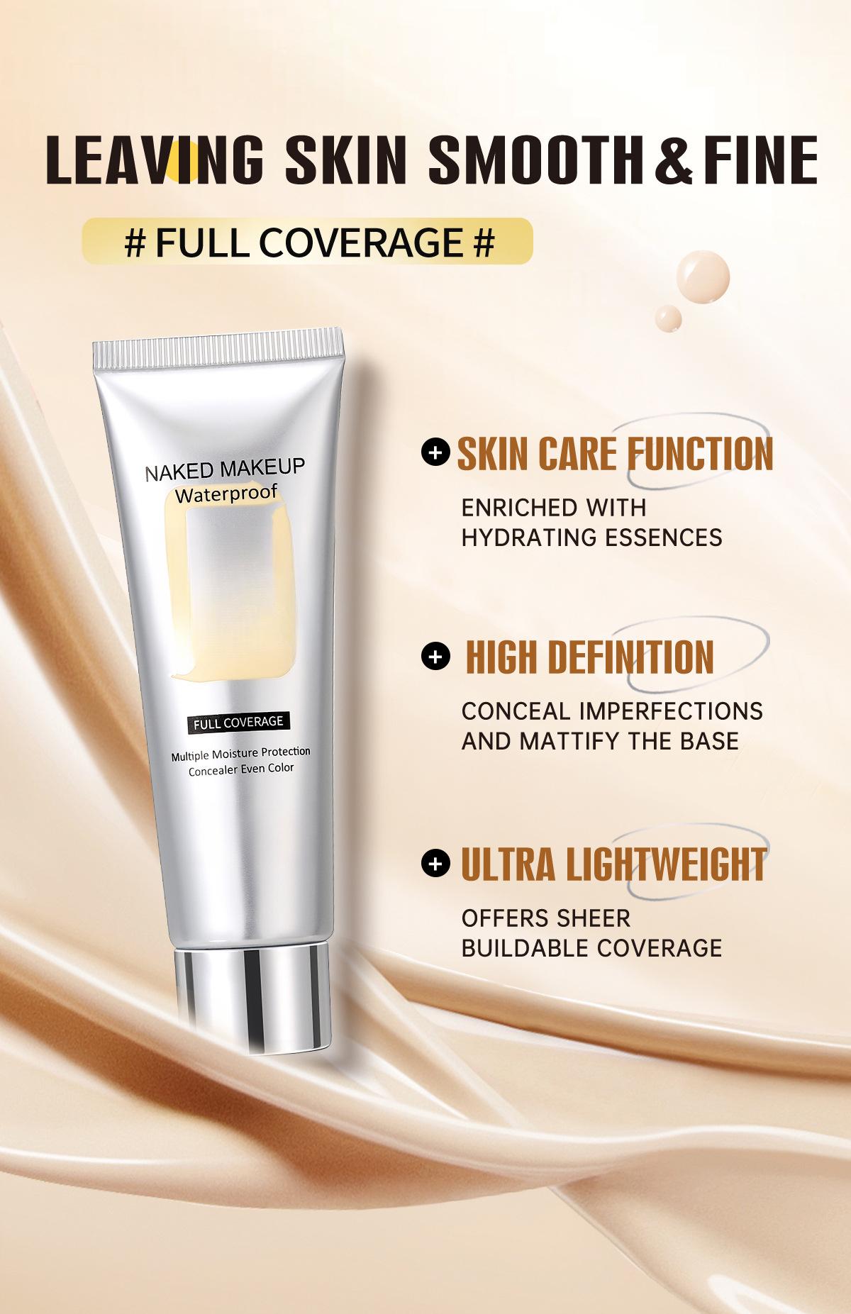 Natural concealer cream that doesn't cake, moisturizing and long-lasting foundation, available in stock