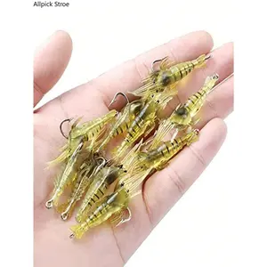10/20/30/40PCS Soft Shrimp Fishing Lures, Artificial Shrimp Bait for Saltwater & Freshwater Fishing, Soft Plastic Lures for Bass, Trout & Salmon