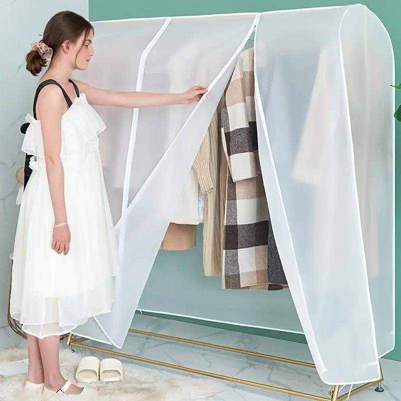Translucent Clothing Dust Cover, Fabric Protective Cover, Home Floor Hanging Down Jacket, Suit Coat Storage, Bedroom Storage, Reusable