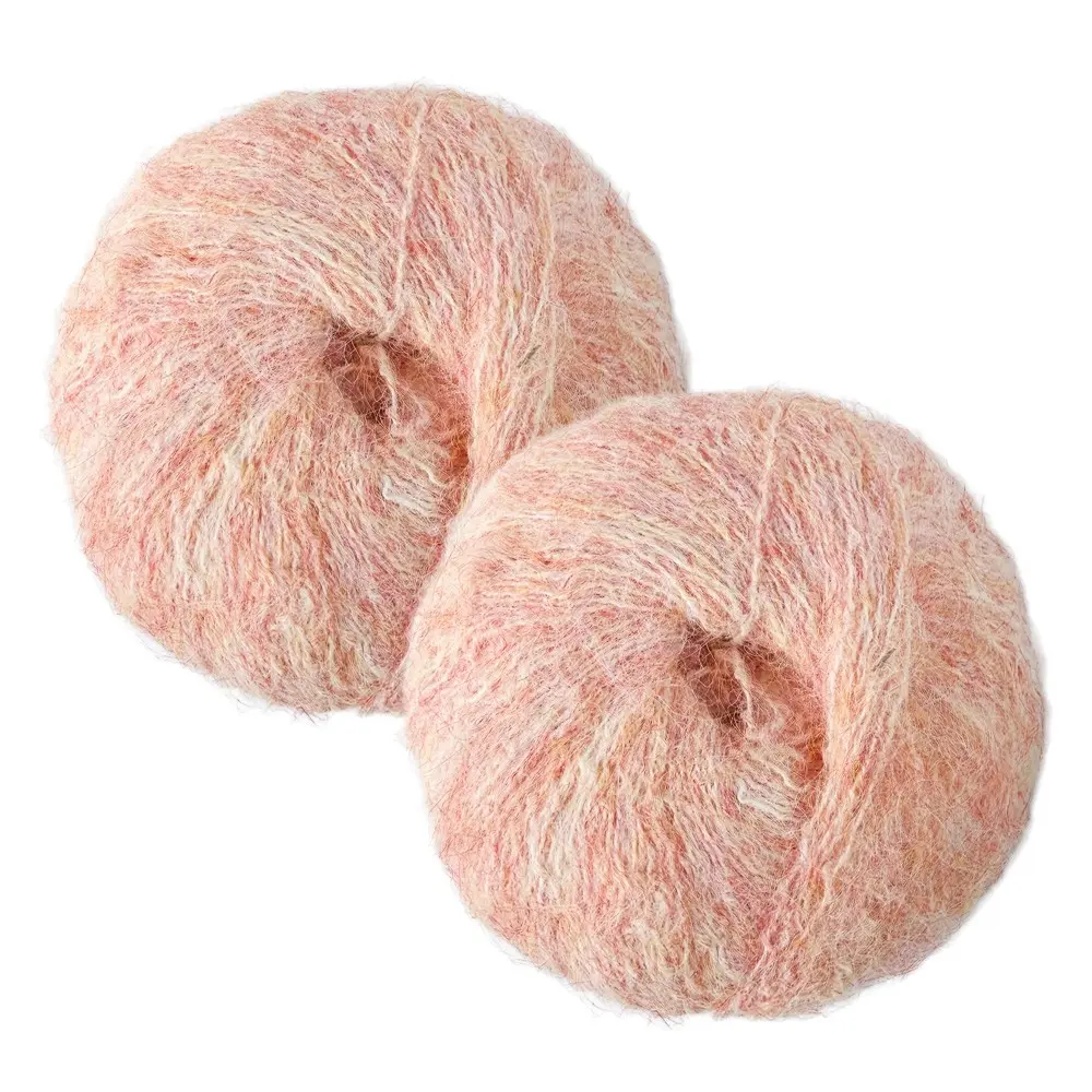 2-Pack Mohair Yarn, 25g Per Ball, Total 50g, Hand-Dyed Multicolor, Soft and Fluffy, Premium Yarn, DIY Knitting for Sweaters, Scarves, Hats, Blankets
