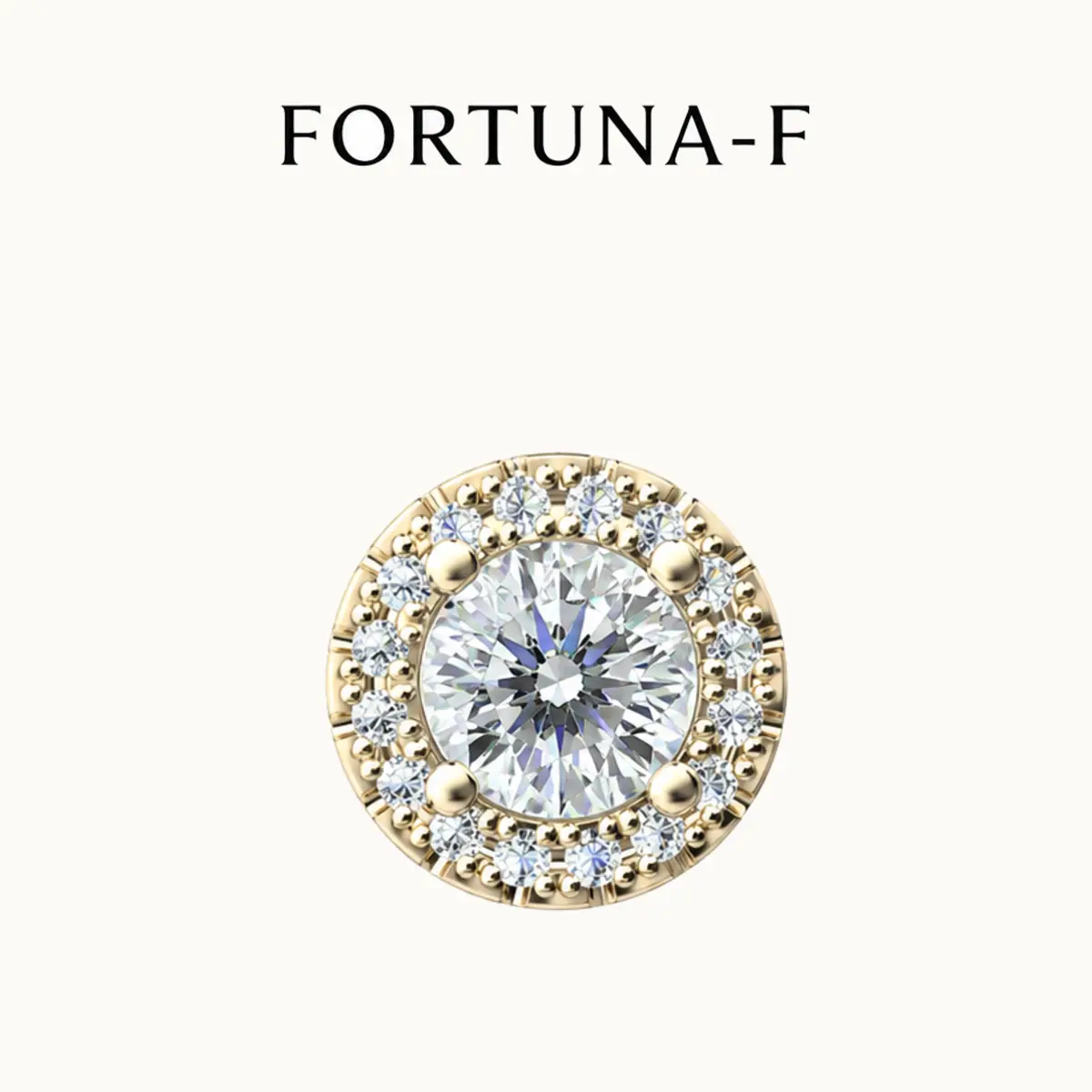 FORTUNA-F Moissanite Halo Stud Earrings for Women, 5mm Round Center Stone with Pavé Accents, Elegant Gift Jewelry