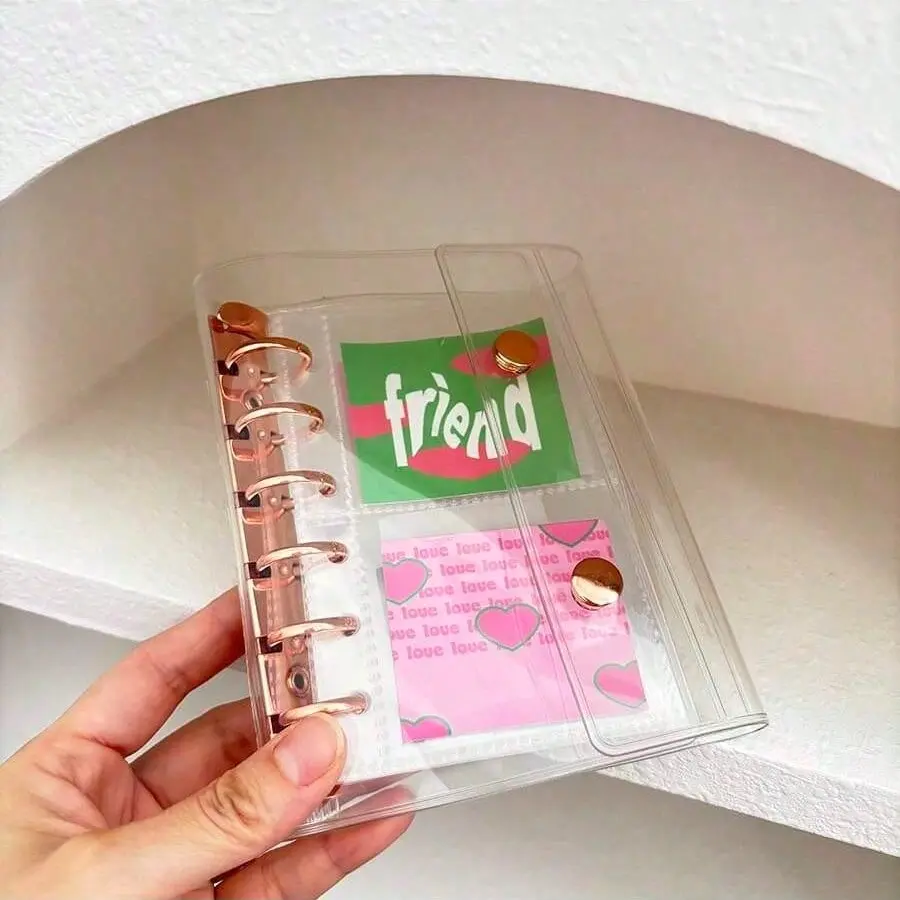 A7 Loose-Leaf Folder for K-Pop Collectibles, Macaron Six-Hole Cover Box, DIY Ten-Piece Storage Bag, Magazine Notebook Organizer, Card Binder