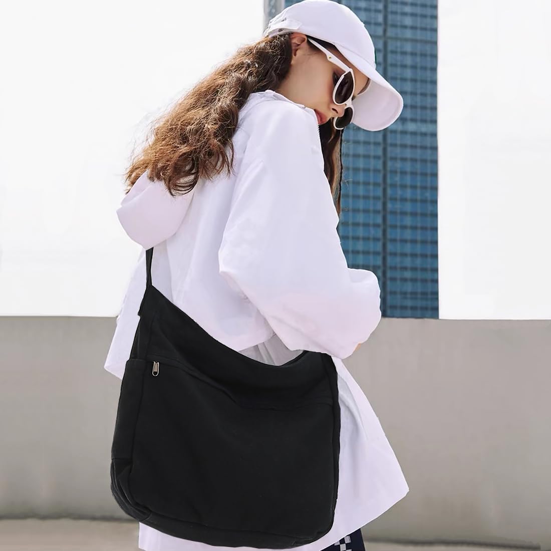 Canvas Hobo Crossbody Tote Bag for Women and Men Large Purse Messenger Bag Travel Work Shopping Canvas Hobo Crossbody Tote Bag for Women and Men Large Purse Messenger Bag Travel Work Shopping