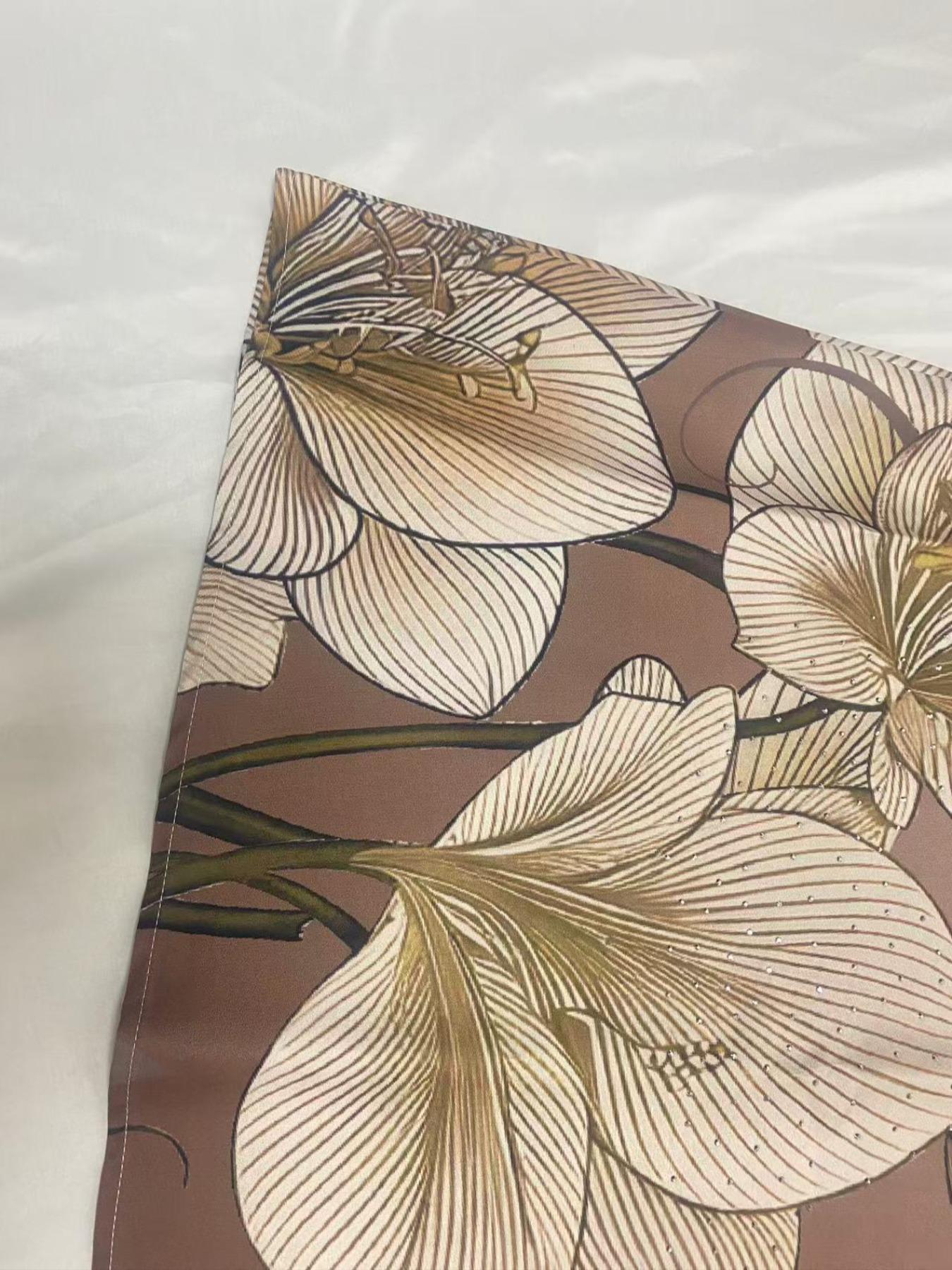 Women's Floral Pattern Long Dress, Floral Print Abaya, Elegant Modesty Long Sleeve Maxi Arabic Clothing, Ladies Islamic Clothing for Daily Wear