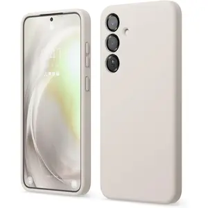 elago Compatible with Samsung Galaxy S25 Plus Case, Liquid Silicone Case, Full Body Protective Cover, Shockproof, Slim Phone Case, Anti-Scratch Soft Microfiber Lining, 6.7 inch (Stone)