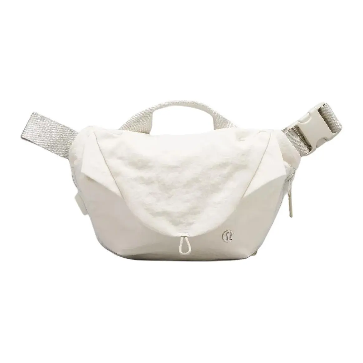 Lululemon Curved 3L Nylon Tote Crossbody Bag, Carry-All Women's Handbags for Men-Women - White, Linen