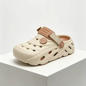 Chunky Two-Tone Platform Clogs | Adjustable Strap Non-Slip EVA Casual Shoes | Lightweight Breathable Garden & Walking Sandals For Daily & Outdoor Use