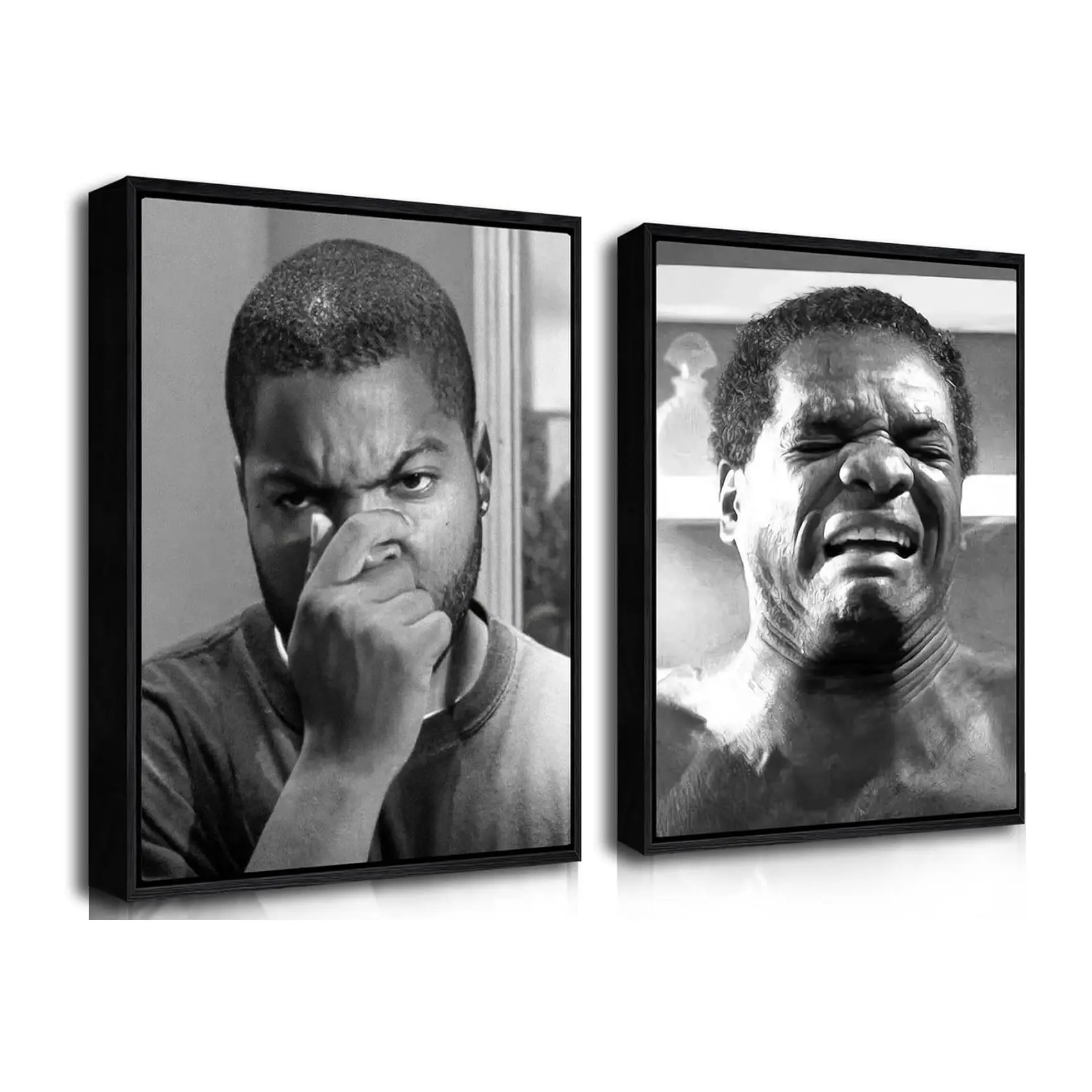 Funny Bathroom Canvas Wall Art Set of 2 - Vintage Comedy Movies Posters, Funny Toilet Humour Smell Wall Decor Artistic Prints for Bathroom Decoration NUFRAMED