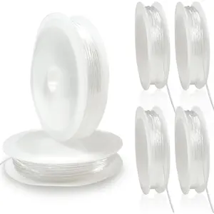 1mm Clear Elastic Bracelet String Cord - Stretch Beading Thread for  Making,  Stretch Cord for Bracelets & Necklaces (6 Rolls)