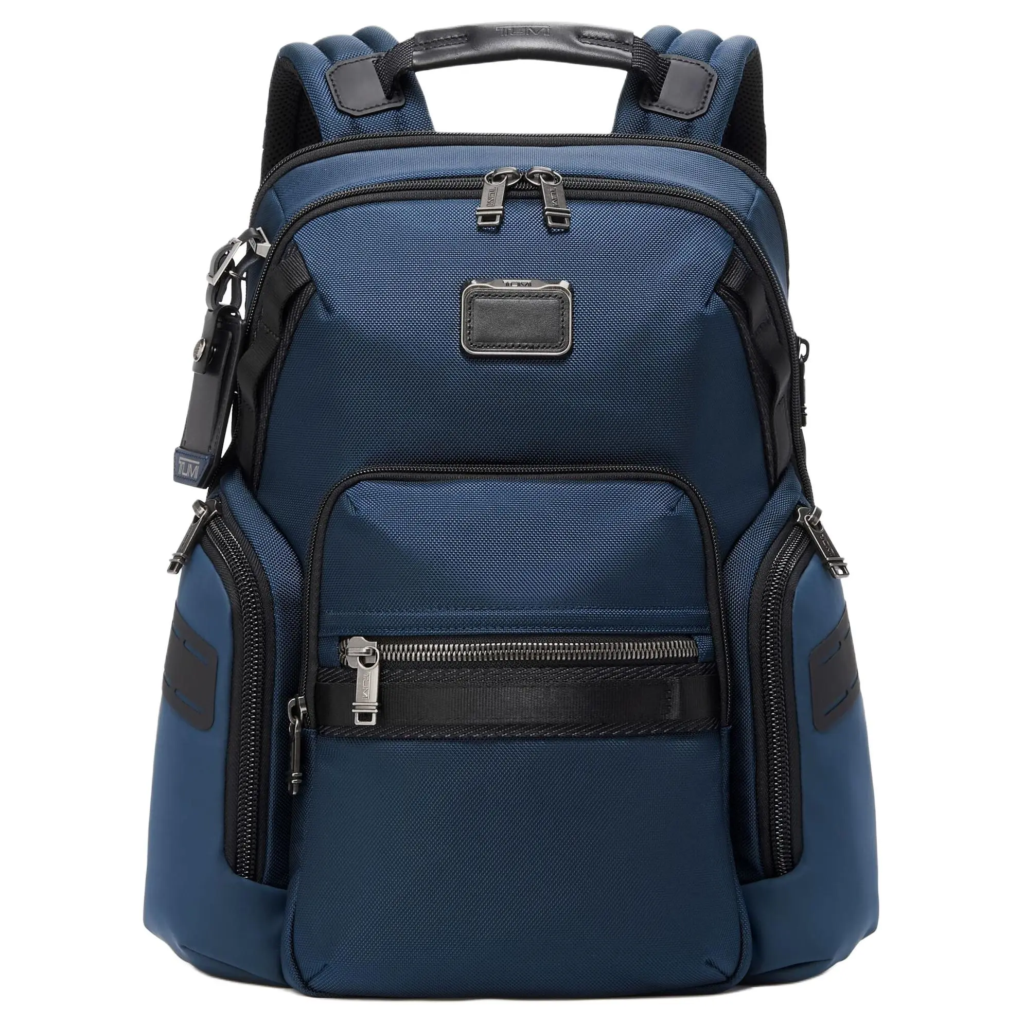 TUMI Alpha Bravo Packable Top-Handle Zip Expansion Nylon Backpack for Men in Navy Blue