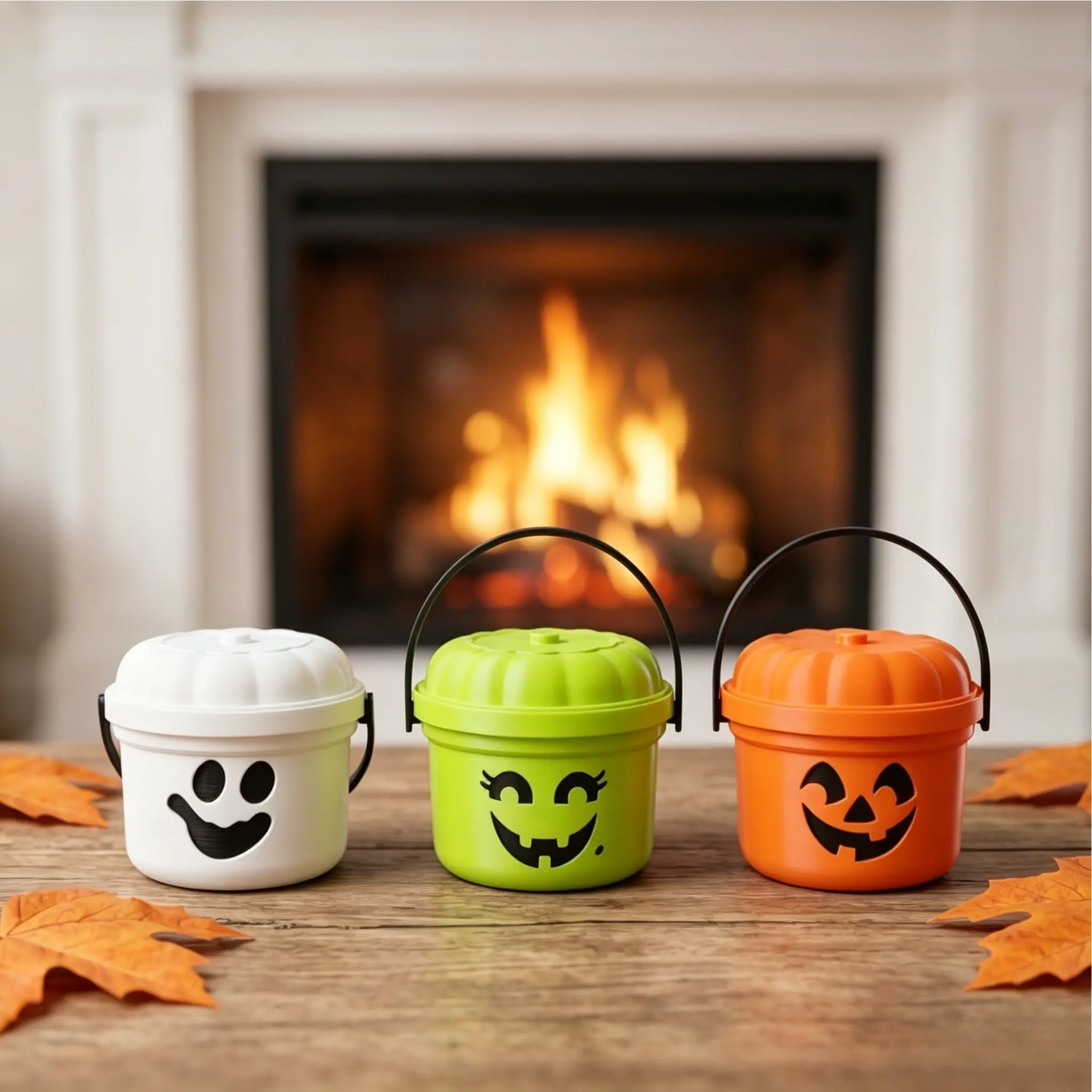 3 Pcs Mini Halloween Pumpkin Bucket With Lid And Handle, Portable Cute Ghost Jack O Lantern Tiny Storage Pail, Multicolor Fall Mini Candy Treat Container For Halloween Party Decor Kids Trick Or Treat, Mini Desktop Shelf Holiday Decor Ornament-YY0