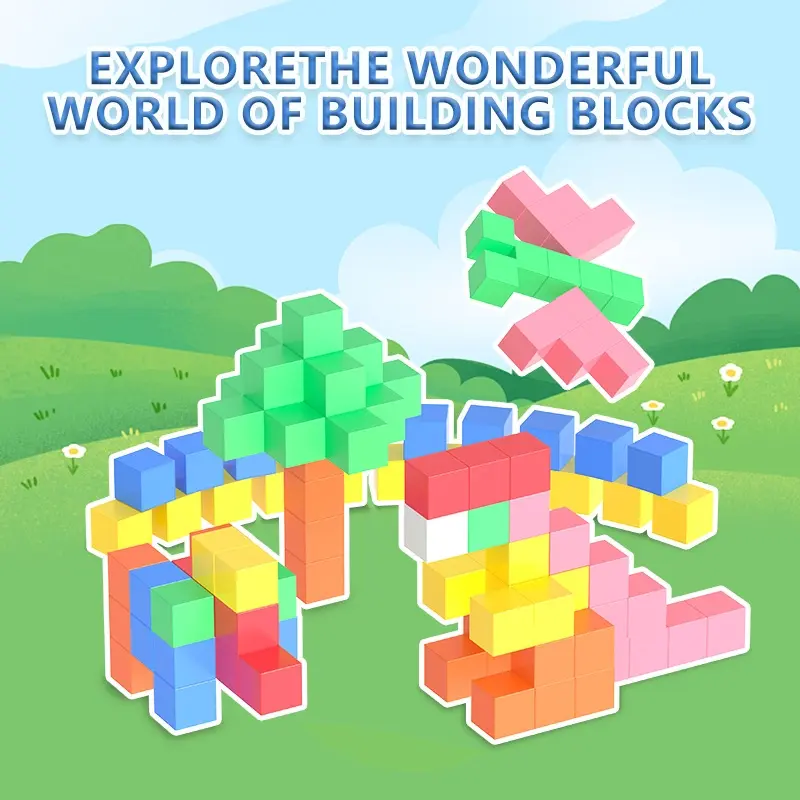 Magnetic Building Blocks Set 2.5cm Cube Toys for Kids Adults STEM Learning Creative DIY Construction Educational Brain Teaser Puzzle Game with Strong Neodymium Magnets Safe Non Toxic ABS Plastic