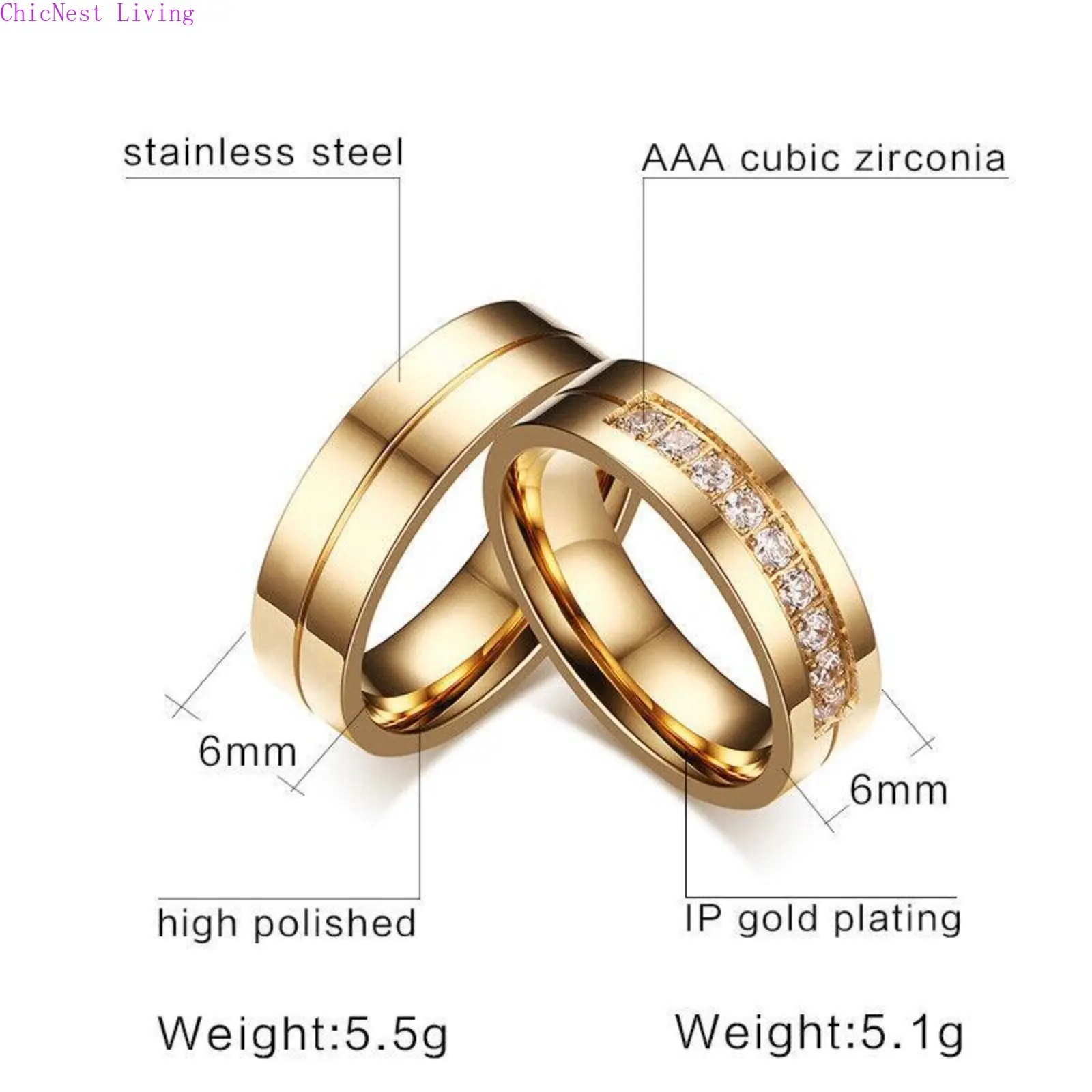 4-Piece Micro-Inlaid Zircon Titanium Steel Couple Rings, Simple Minimalist Stainless Steel Costume Jewelry, Comfort Casual Everyday Fashion Bands, His & Hers Stackable Ring Set, Romantic Promise Gift for Couples