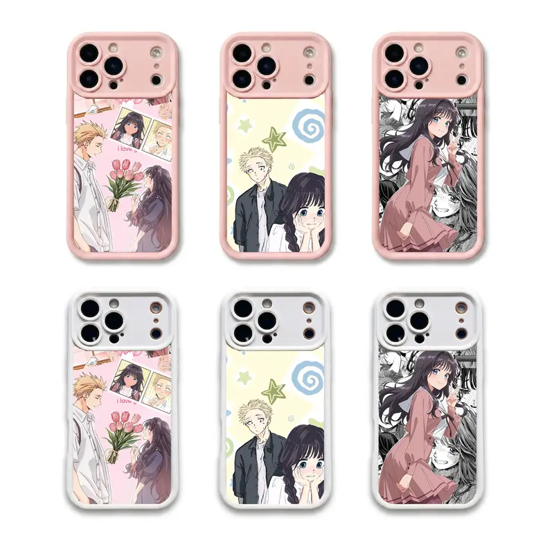 Pastel Anime Waaggaguri Couple Collage Phone Case,TPU Silicone phone cover,for iPhone 11-17,XS/S series,Shockproof Lightweight Anti-Scratch phone Cover,Manga Print phone Cover,for iPhone 17 Pro Max case