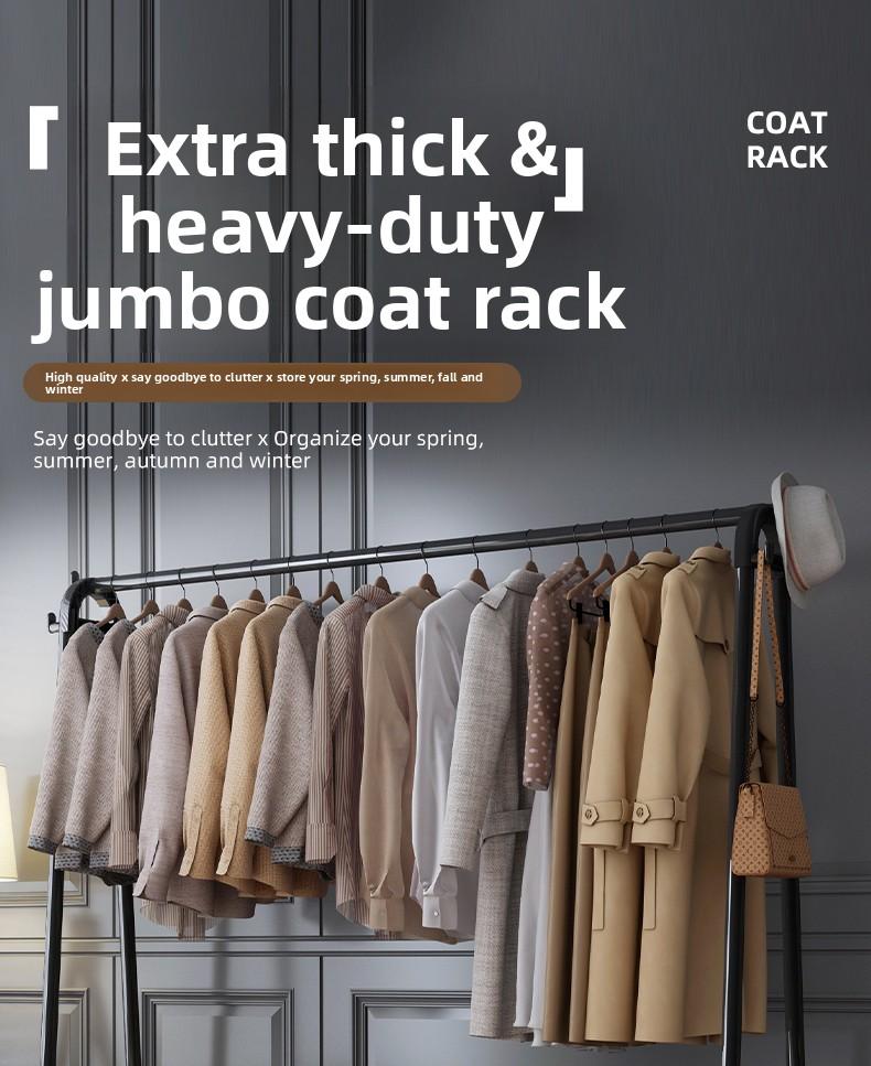 Trending U-Shaped Clothes Drying Pole with Wheels, Double-Layer, 110cm Height, 153cm, 36cm Width, Black