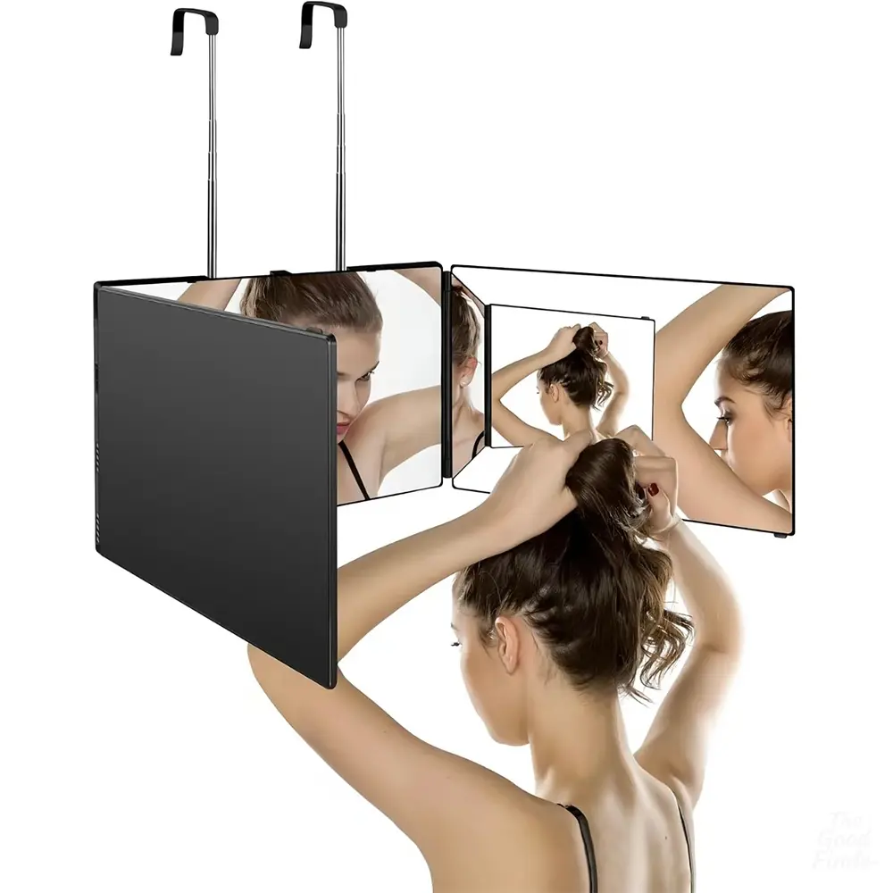 Foldable Tri fold Vanity Mirror With LED Lights Premium Sense Makeup Mirror Easy To Store For Daily Travel Bedroom Dressing Room Countertop Portable Travel Beauty Cosmetic Mirror