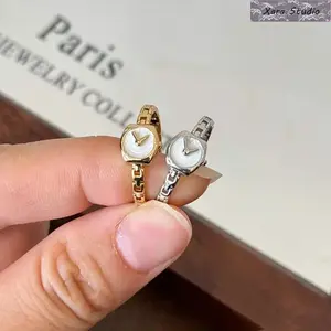 Ring Watch, Unisex Chic Minimalist Jewelry with an Adjustable Open Band, Comfy All-Day Wear for Festivals & Everyday, Engagement