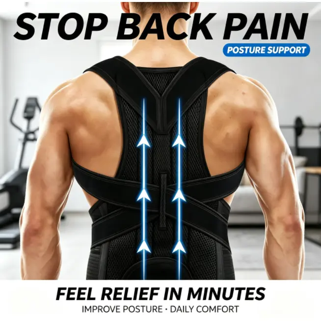 Adjustable Posture Corrector Strap for Men – Adjustable Back Straightener, Hunchback Orthotic, Correction Posture Support, Spine Alignment & Back Pain Relief, Adjustable Back Strap Mount Protective Gear