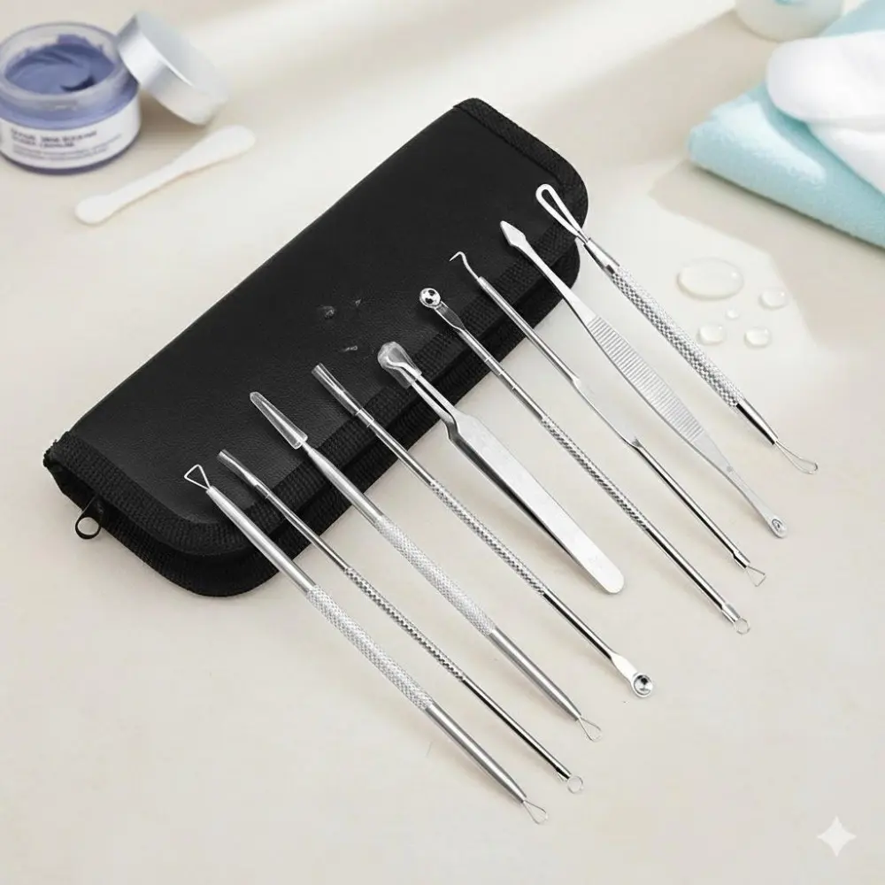 Gentle Acne Tool: Professional Anti-Slip Handle for Precise Pressure. Safely Improve Daily Pimple Care, Cleanse Skin, Reduce Redness & Scarring. A Practical Solution for Sensitive Skin & Blemish Prevention.