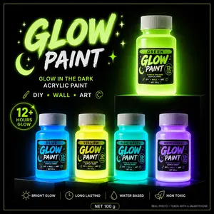 12Hr+ Super Bright Glow Paint 100g | Premium Luminous Acrylic Paint for Room Decor, DIY Art & Neon Party Supplies