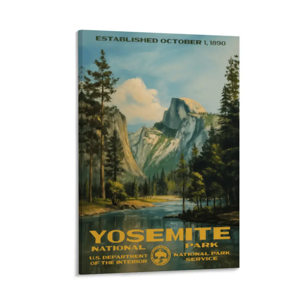 Yosemite National Park Poster, California Travel Print, Boho Lightweight Canvas Wall Art, Home Decor, Hiking Gift for Outdoor Lovers, Custom Anime Gallery Wall Painting, Nature Landscape Artwork Lightweight Boho Artistic Room Ornaments Photo