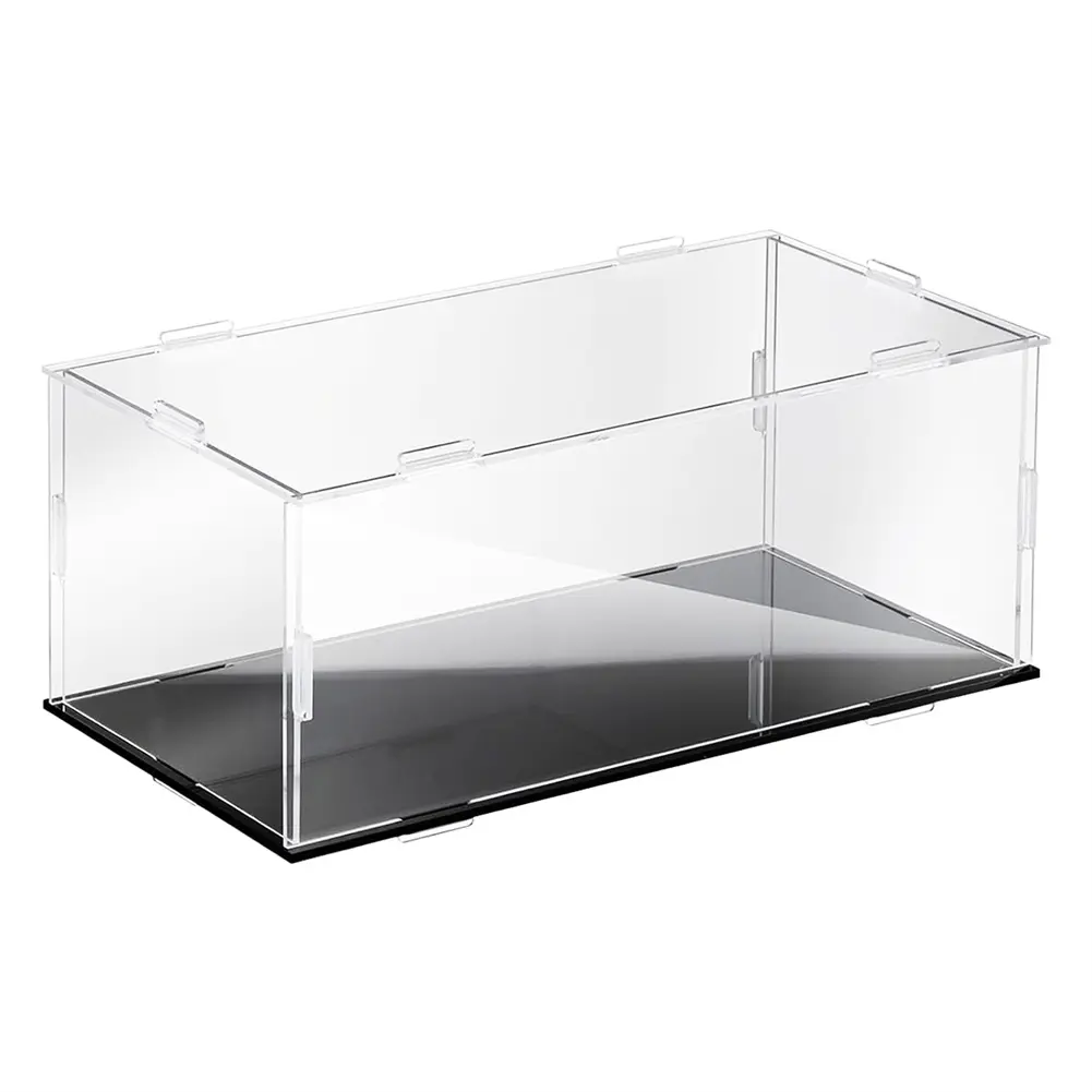 Clear Acrylic Display Case 25x15x10 cm for 1: 24 Model Car Requires Installation Acrylic Display Box with Black Base Model Storage Case Stands for Toy Car Collectibles