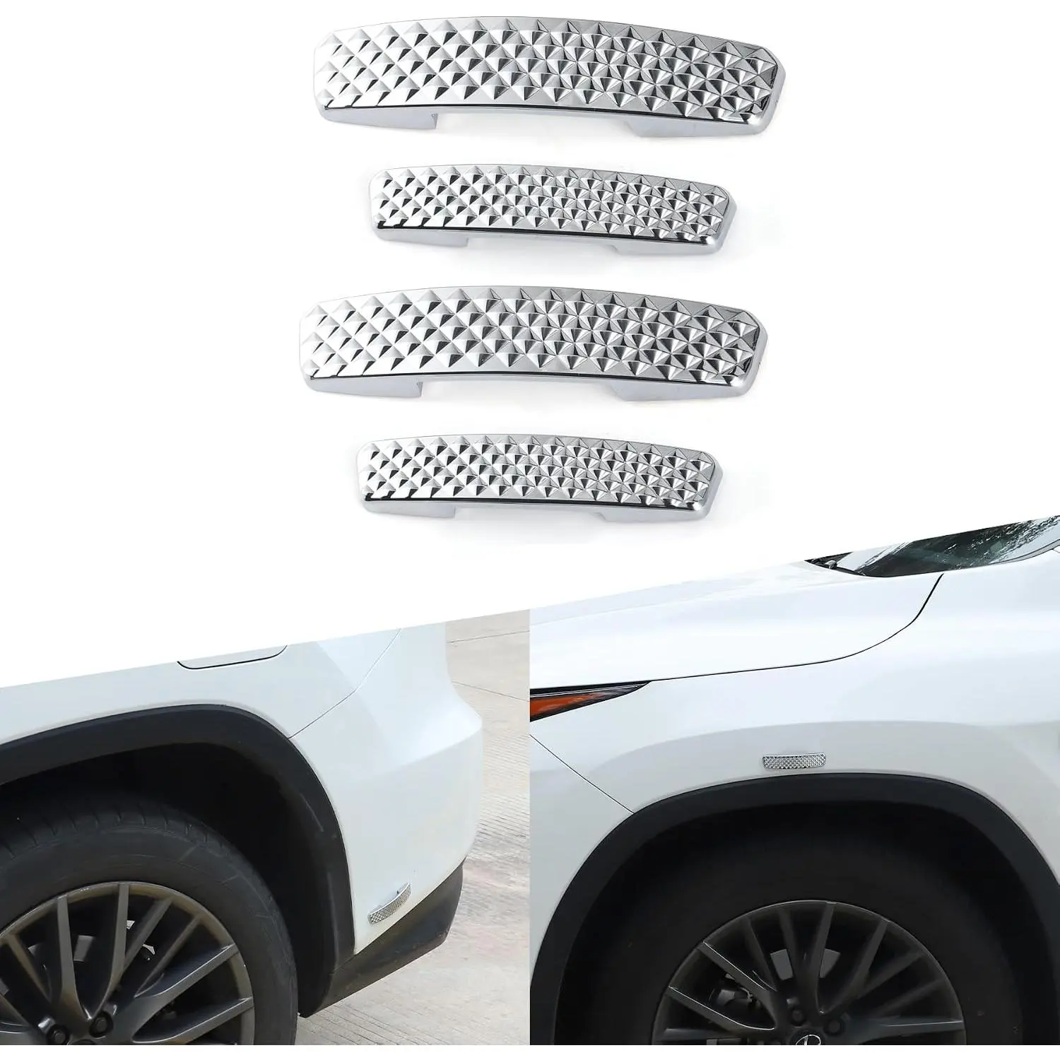 Metal Bumper for Doors, Door  Guards,   Bumper Protector Rubber, Anti-Scratch Protectors, Stickers Exterior Accessories for ,  and SUV (Sliver-4Pack)