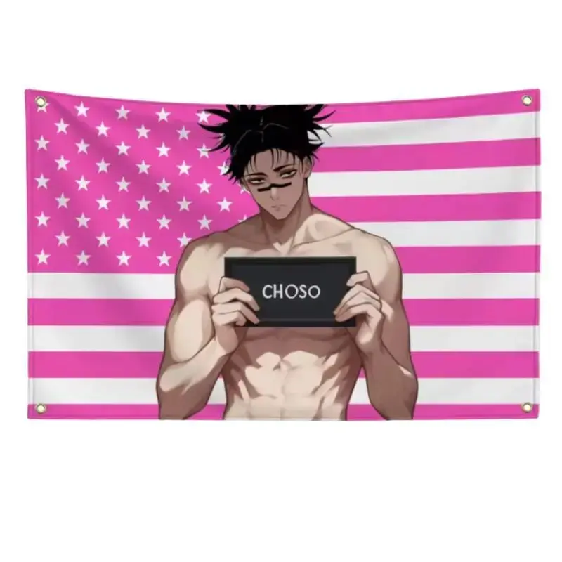 Anime Jujutsu Kaisen American Flag Banner, Choso Gojo Satoru Geto Suguru Design, Polyester Wall Flag Tapestry for Home, Bedroom, Garage & Outdoor Decorvalente's gi for bf